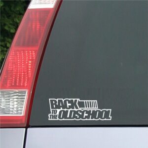 Autoaufkleber Back to Oldschool am Fahrzeugheck